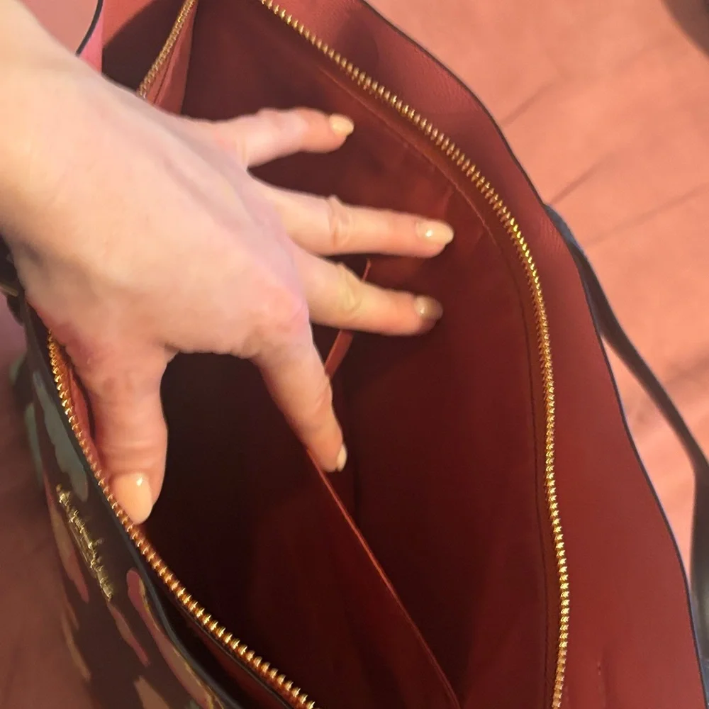 Coach Black Tote with Colorful Floral Design - Picture 11 of 15